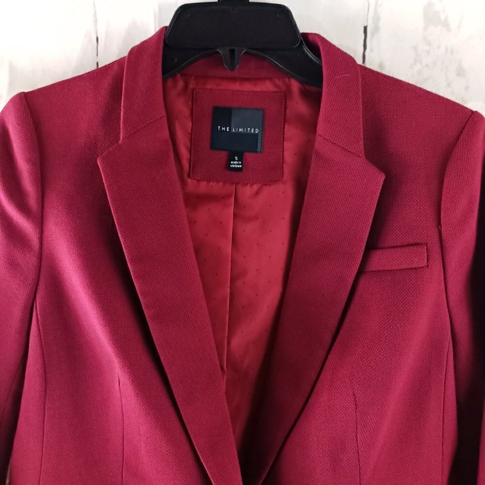 The Limited Womens Size S Red Birdseye 1 Button Suit Blazer - Picture 2 of 13
